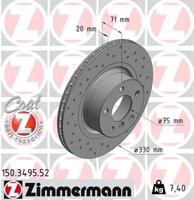 Zimmermann 150349552 Диск тормозной спортивный