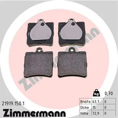 Zimmermann 219191501 КОЛОДКИ ЗАД MER W202/W203/W210