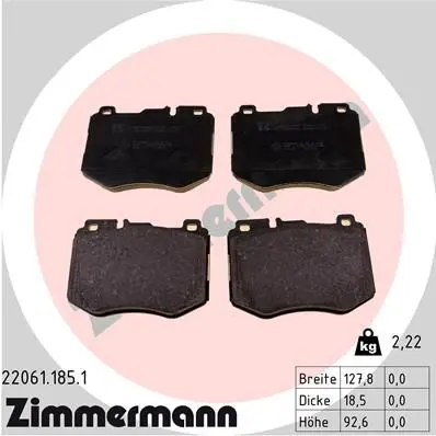 Zimmermann 220611851 Комплект тормозных колодок