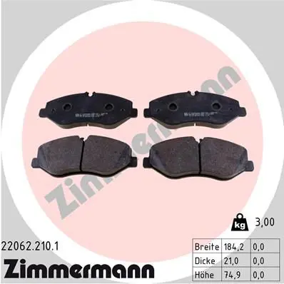 Zimmermann 220622101 Колодки передние ZIMMERMANN