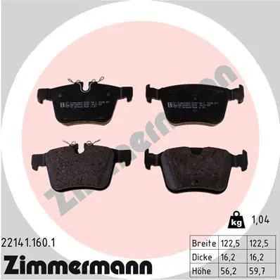 Zimmermann 221411601 Колодки тормозные дисковые