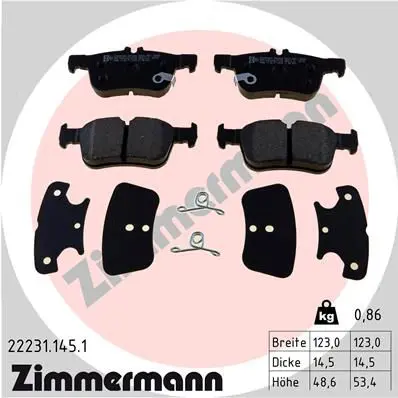 Zimmermann 222311451 Комплект Тормозных Колодок,