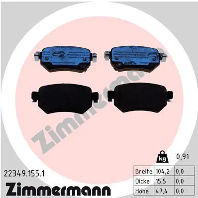 Zimmermann 223491551 Колодки тормозные MAZDA 6 13-