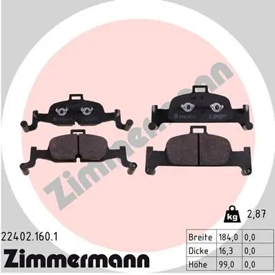 Zimmermann 224021601 Комплект тормозных колодок,