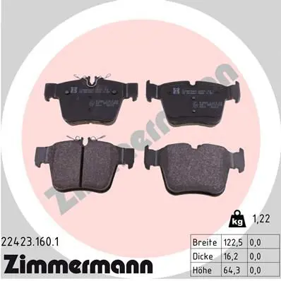 Zimmermann 224231601 КОЛОДКИ ТОРМ ДИСК ЗАД MERCEDES
