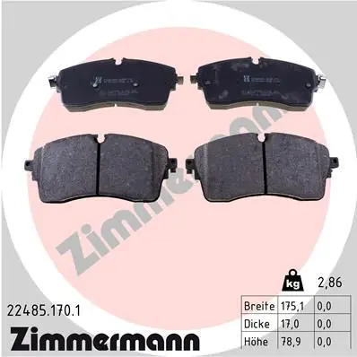 Zimmermann 224851701 Комплект Тормозных Колодок,