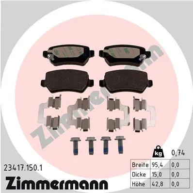 Zimmermann 234171501 КОЛОДКИ ЗАД OPL ASTRA