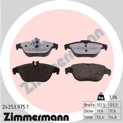 Zimmermann 242539751 Комплект тормозных колодок,