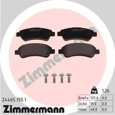 Zimmermann 244651901 КОЛОДКИ ЗАД CIT JUMPER FIAT