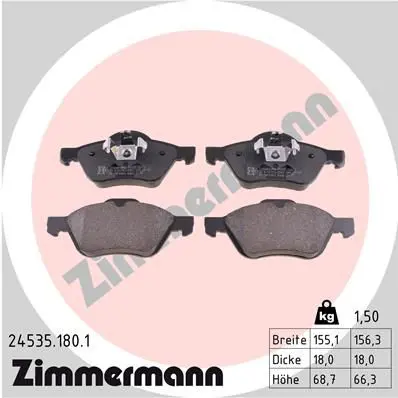 Zimmermann 245351801 Колодки тормозные дисковые к-т