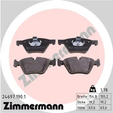 Zimmermann 246971901 КОЛОДКИ ПЕР BMW F10/F11