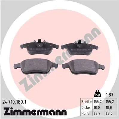 Zimmermann 247101801 КОЛОДКИ ПЕР REN LAGUNA