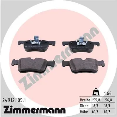 Zimmermann 249121851 КОЛОДКИ ПЕР BMW