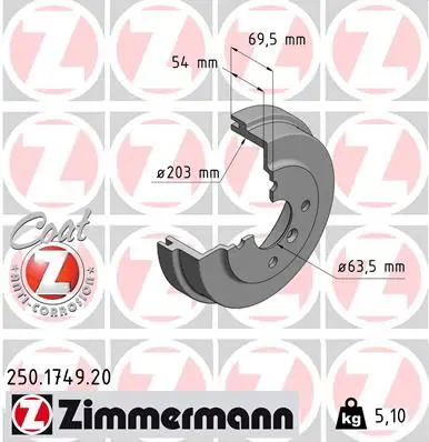 250.1749.20 Тормозной барабан