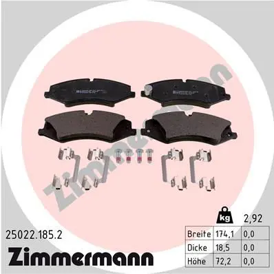Zimmermann 250221852 Колодки передние ZIMMERMANN