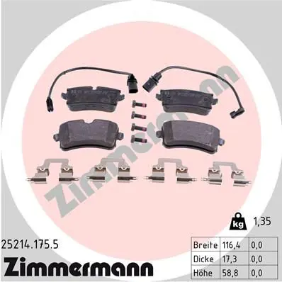 Zimmermann 252141755 КОЛОДКИ ЗАД AUDI A4/A6/A7