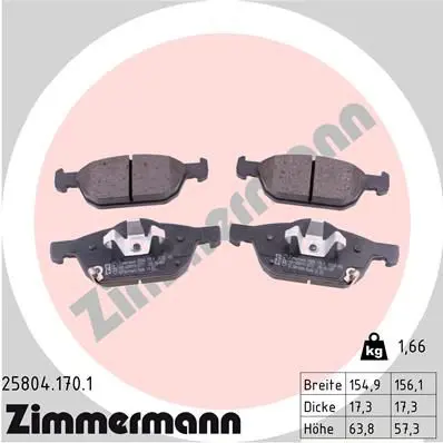 25804.170.1 КОЛОДКИ ПЕР HONDA CIVIC IX