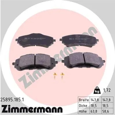 Zimmermann 258951851 Колодки тормозные передние