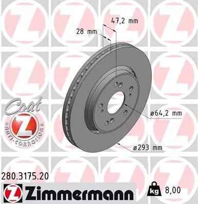 280.3175.20 Диск тормозной перед Honda