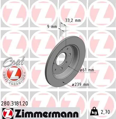 280.3181.20 Диск тормозной задний