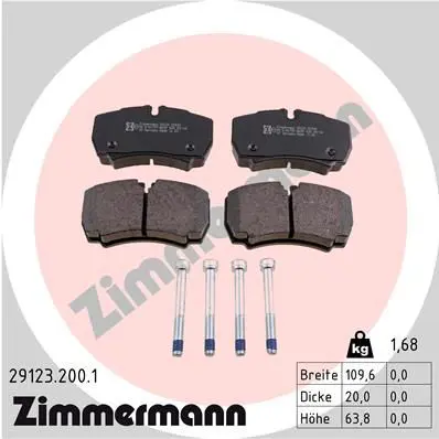 Zimmermann 291232001 Колодки торм.