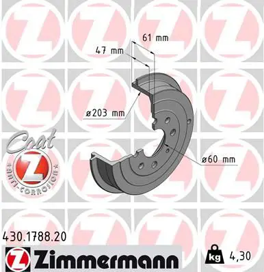 430.1788.20 Барабан тормозной