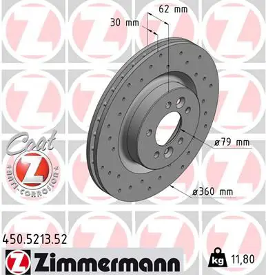 Zimmermann 450521352 Диск тормозной спортивный
