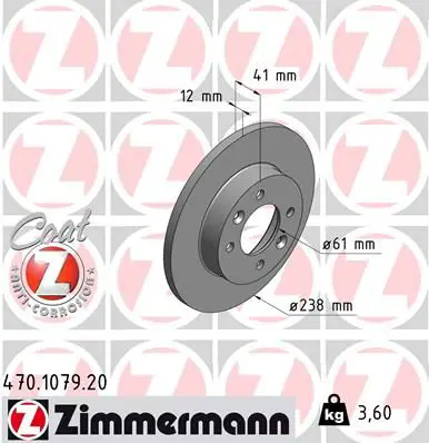 470.1079.20 Диск тормозной RENAULT Coat Z