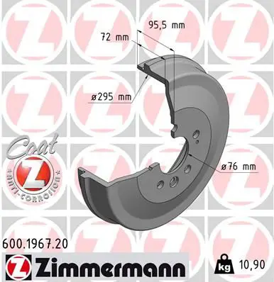 600.1967.20 Барабан тормозной VAG Coat Z