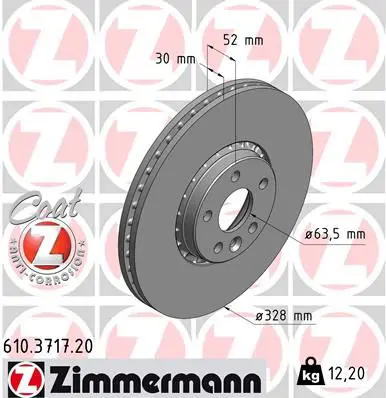 Zimmermann 610371720 Диск тормозной передний