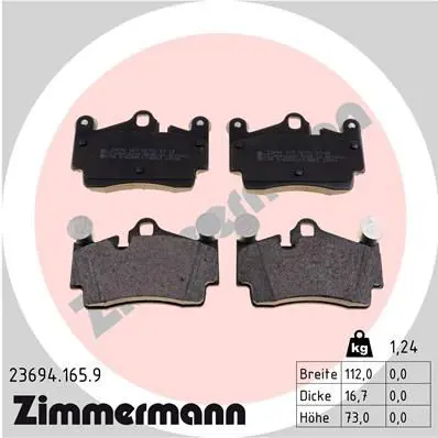 Zimmermann 236941659 КОЛОДКИ ЗАД VW TOUAREG/AUDI