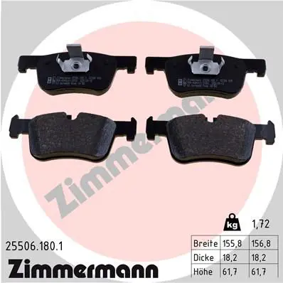 Zimmermann 255061801 Комплект тормозных колодок,