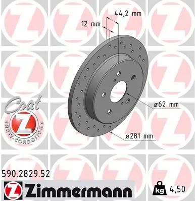 590.2829.52 Диск тормозной TOYOTA/LEXUS