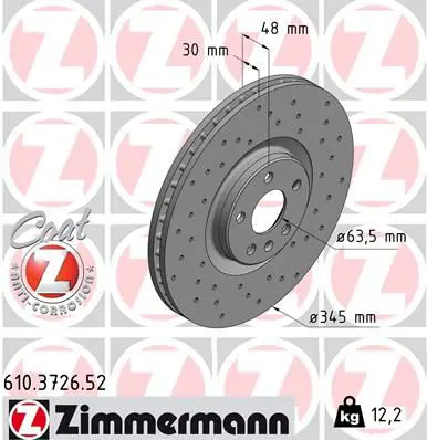Zimmermann 610372652 Диск тормозной