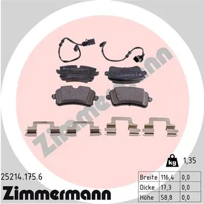 Zimmermann 252141756 КОЛОДКИ ЗАД AUDI A8