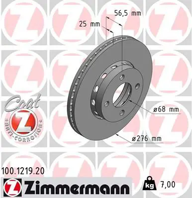 Zimmermann 100121920 Тормозной диск