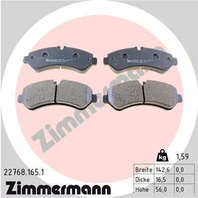 Zimmermann 227681651 Комплект тормозных колодок,