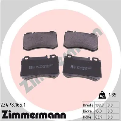 Zimmermann 234781651 Колодки тормозные дисковые