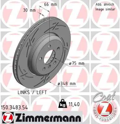 Zimmermann 150348354 Диск тормозной BS BMW BLACK Z