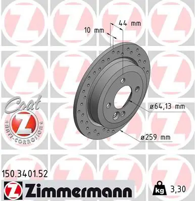 150.3401.52 Диск тормозной BMW Coat Z