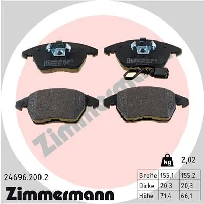 24696.200.2 КОЛОДКИ ТОРМ ДИСК ПЕР AUDI A1