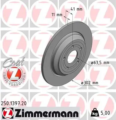 ZIMMERMANN 250139720 Тормозной диск