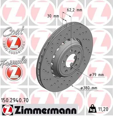 ZIMMERMANN 150294070 Тормозной диск