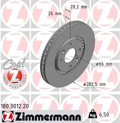 ZIMMERMANN 180301220 ДИСК ТОРМ CIT XANTIA 2,0