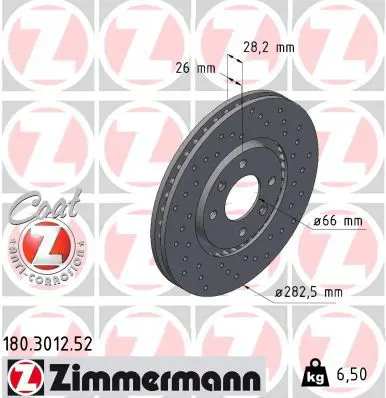 ZIMMERMANN 180301252 ДИСК ТОРМ CIT XANTIA 2,0