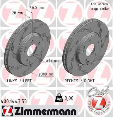 ZIMMERMANN 400144353 Тормозной диск