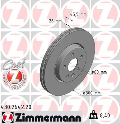 ZIMMERMANN 430264220 Тормозной диск