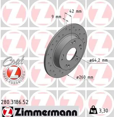 ZIMMERMANN 280318652 Тормозной диск