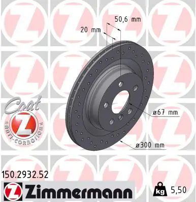 ZIMMERMANN 150293252 Тормозной диск