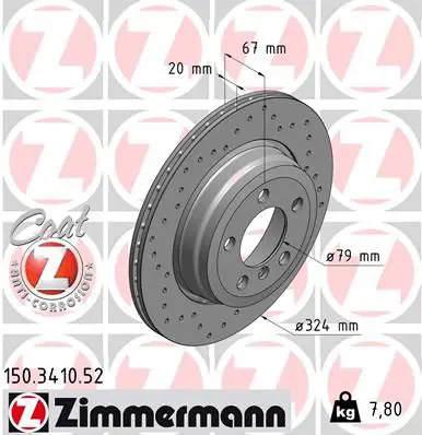 ZIMMERMANN 150341052 Тормозной диск